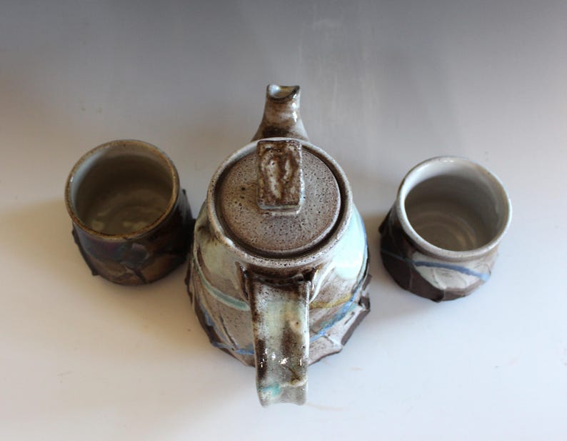 Tetera artesanal con 2 tazas: Cerámica y Alfarería imagen 5