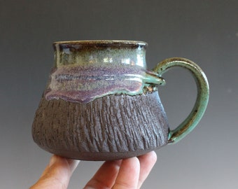 13 oz Carved Mug | Handmade Pottery | Handmade Coffee Mug |Ceramic Mug |Stoneware Mug | Unique Coffee Mug | coffee Mug Pottery | Pottery Mug