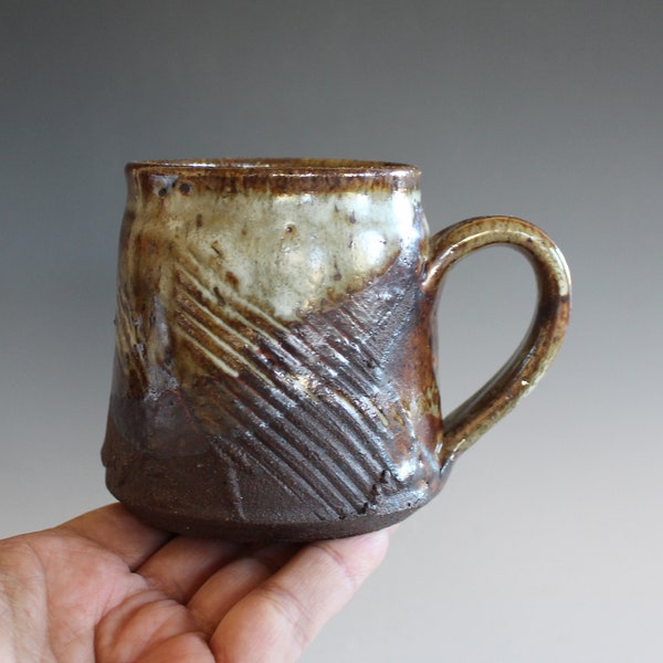 Handmade Pottery | 11 oz Pottery Coffee Mug | unique coffee mug | stoneware mug | wheel thrown pottery mug | ceramics and pottery