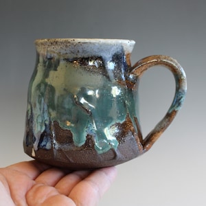Handmade Stoneware Coffee Mug: 14 oz Ceramic Pottery