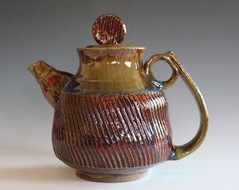 Ceramic Teapot, 36 oz, Handmade Stoneware Teapot, Handmade Teapot, ceramics and pottery, pottery teapot, wheel thrown teapot by Kazem Arshi