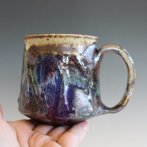 13 oz Unique coffee mug, handmade cup, handthrown mug, stoneware mug, wheel thrown pottery mug, ceramics and pottery