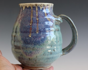 Extra Large Handmade Stoneware Coffee Mug: Unique Pottery, 25 oz