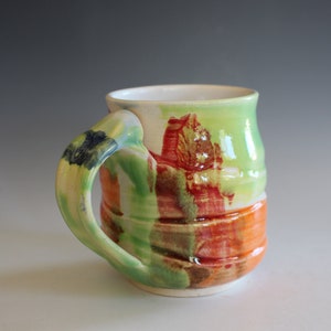 13 oz Handmade Coffee Mug, Pottery Mug, unique coffee mug, handmade cup, handthrown mug, stoneware mug, wheel thrown pottery mug image 3