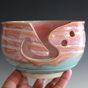  Vencer Ceramic Yarn Bowls for Crocheting,with Bamboo