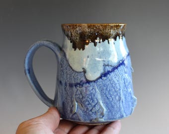 Handmade Stoneware Coffee Mug: Unique Ceramic Pottery, 16 oz