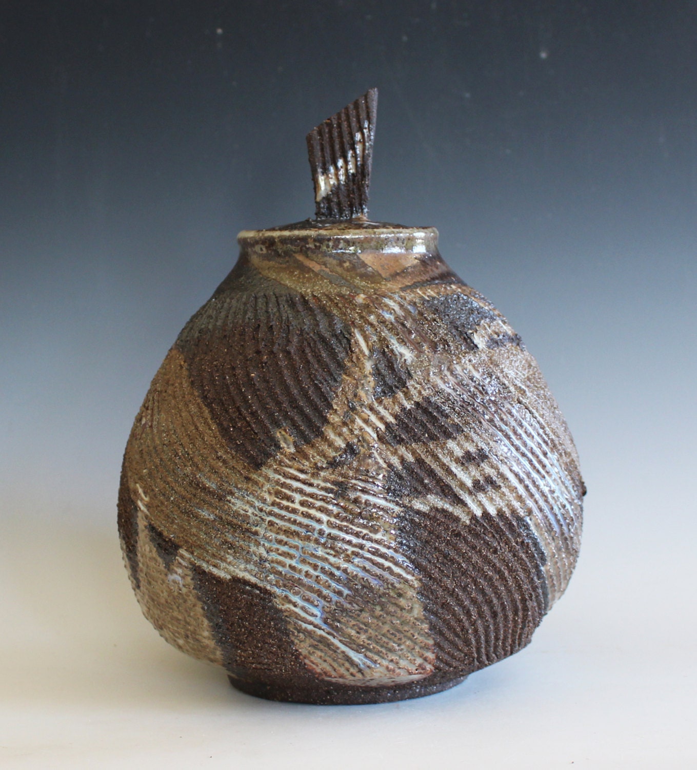 Handmade Ceramic Vase with Lid Ceramic Vessel Ceramic Vase Etsy