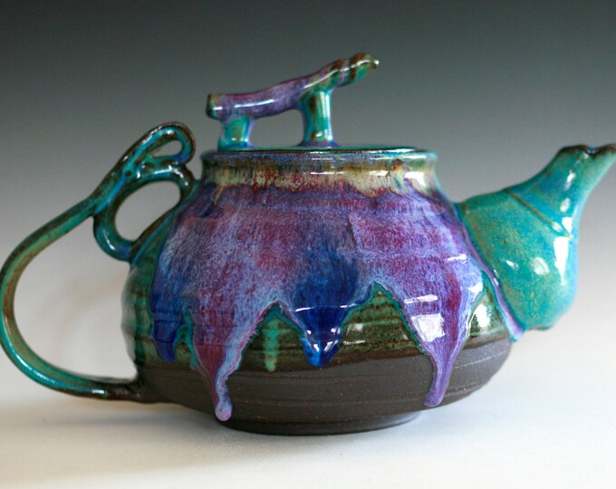 LARGE Teapot, Handmade Stoneware Teapot, Large Ceramic Teapot, Holds 60