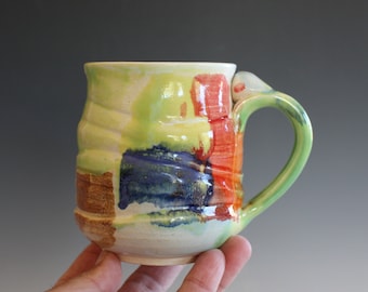 13 oz Handmade Coffee Mug, Pottery Mug, unique coffee mug, handmade cup, handthrown mug, stoneware mug, wheel thrown pottery mug