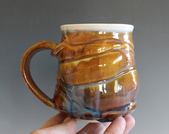 12 oz Mug, handmade ceramic cup, handthrown mug, ceramic stoneware pottery mug unique coffee mug ceramics and pottery