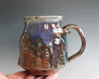 Handmade Stoneware Coffee Mug: Ceramic Pottery, 15 oz