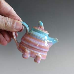 Miniature Pottery Teapot, 2 oz, Ceramic Teapot, Handmade Teapot, Handmade Teapot, ceramics and pottery, pottery teapot, wheel thrown