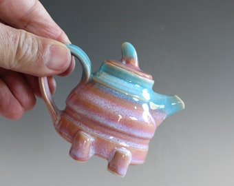 Miniature Pottery Teapot, 2 oz, Ceramic Teapot, Handmade Teapot, Handmade Teapot, ceramics and pottery, pottery teapot, wheel thrown