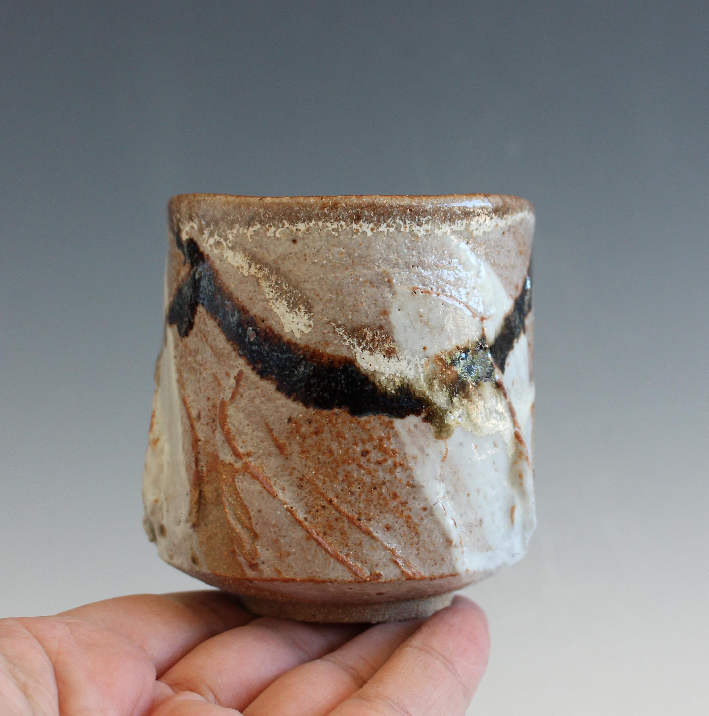 Handmade Yunomi Tea Cup | Wheel Thrown Ceramic Shino Glaze 7oz - Etsy