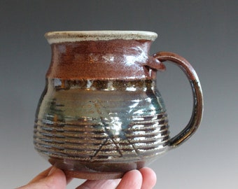 15 oz Pottery Coffee Mug, ceramic cup, handthrown mug, stoneware mug, pottery mug, unique coffee mug, ceramics and pottery