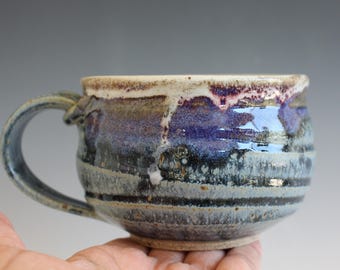19 oz Cappuccino Mug, Pottery Coffee Mug, handmade ceramic soup bowl, handthrown ceramic stoneware pottery mug, unique coffee mug