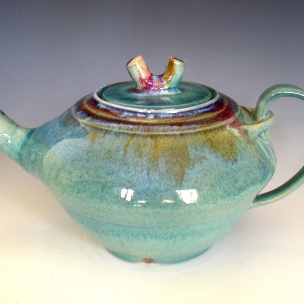 Shibo, Fat Teapot, Handmade Porcelain, holds 44oz