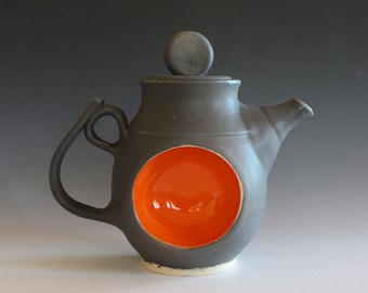 Full Moon Teapot, Ceramic Teapot, Handmade Stoneware Teapot, wheel thrown teapot, pottery teapot, stoneware teapot, unique teapot by Kazem