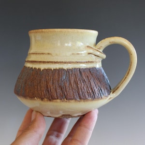 Handmade Stoneware Pottery Mug: Unique Ceramic Coffee Mug (14 oz)
