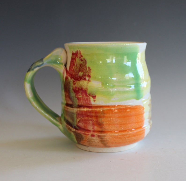 13 oz Handmade Coffee Mug, Pottery Mug, unique coffee mug, handmade cup, handthrown mug, stoneware mug, wheel thrown pottery mug image 4