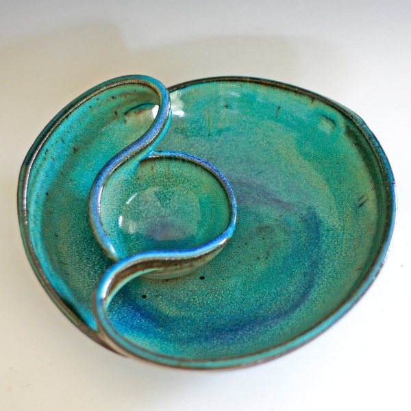 Chip and Dip, handmade ceramic dish, ceramics and pottery