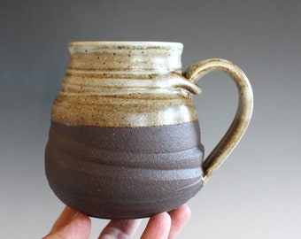 22 oz Unique coffee mug, handmade cup, handthrown mug, stoneware mug, wheel thrown pottery mug, ceramics and pottery