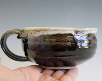 Handmade Ceramic Cappuccino Mug, Stoneware Soup Bowl, Handthrown Pottery Coffee Cup