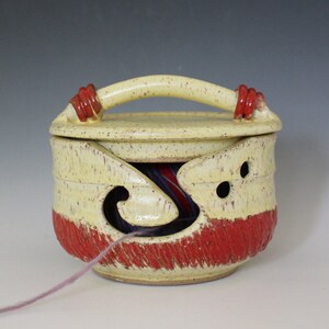 Yarn Bowl, Kitty-Proof Yarn Bowl, cat yarn bowl, ceramic yarn bowl, knitting bowl, yarn holder