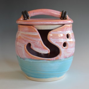 Yarn Bowl, Kitty-Proof Yarn Bowl, cat yarn bowl, ceramic yarn bowl, knitting bowl, yarn holder