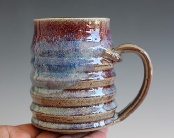 10 oz coffee mug, handmade cup, handthrown mug, stoneware mug, wheel thrown pottery mug, ceramics and pottery