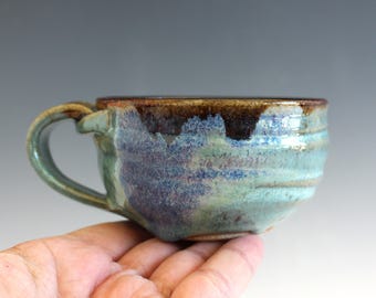 Handmade Ceramic Espresso Mug: Unique Stoneware Pottery, 6 oz