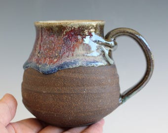 Handmade Pottery Coffee Mug: Unique Ceramic Stoneware (14oz)