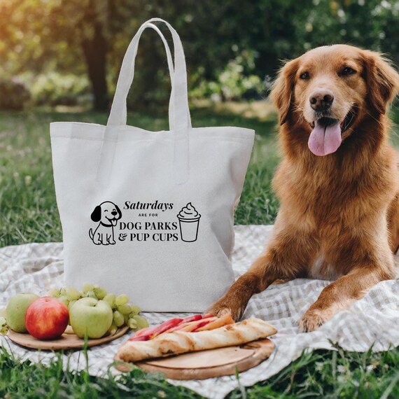 Dog Lover Tote Bag, Weekend Outing Beach Bag, Eco-friendly Grocery