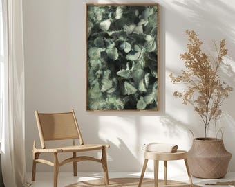 Saliegroene botanische print: abstracte bloemenmuurkunst (digitale download