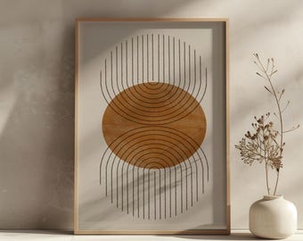 Minimalist Geometric Print: Boho Japandi Wall Art (Digital Download)