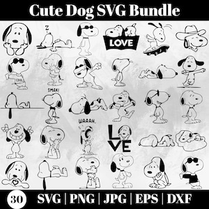 Cute Dog SVG Bundle | Cartoon Puppy Clipart | Digital Download for Cricut & Sublimation, Cute Puppy Svg Bundle, Instant Download, Silhoute