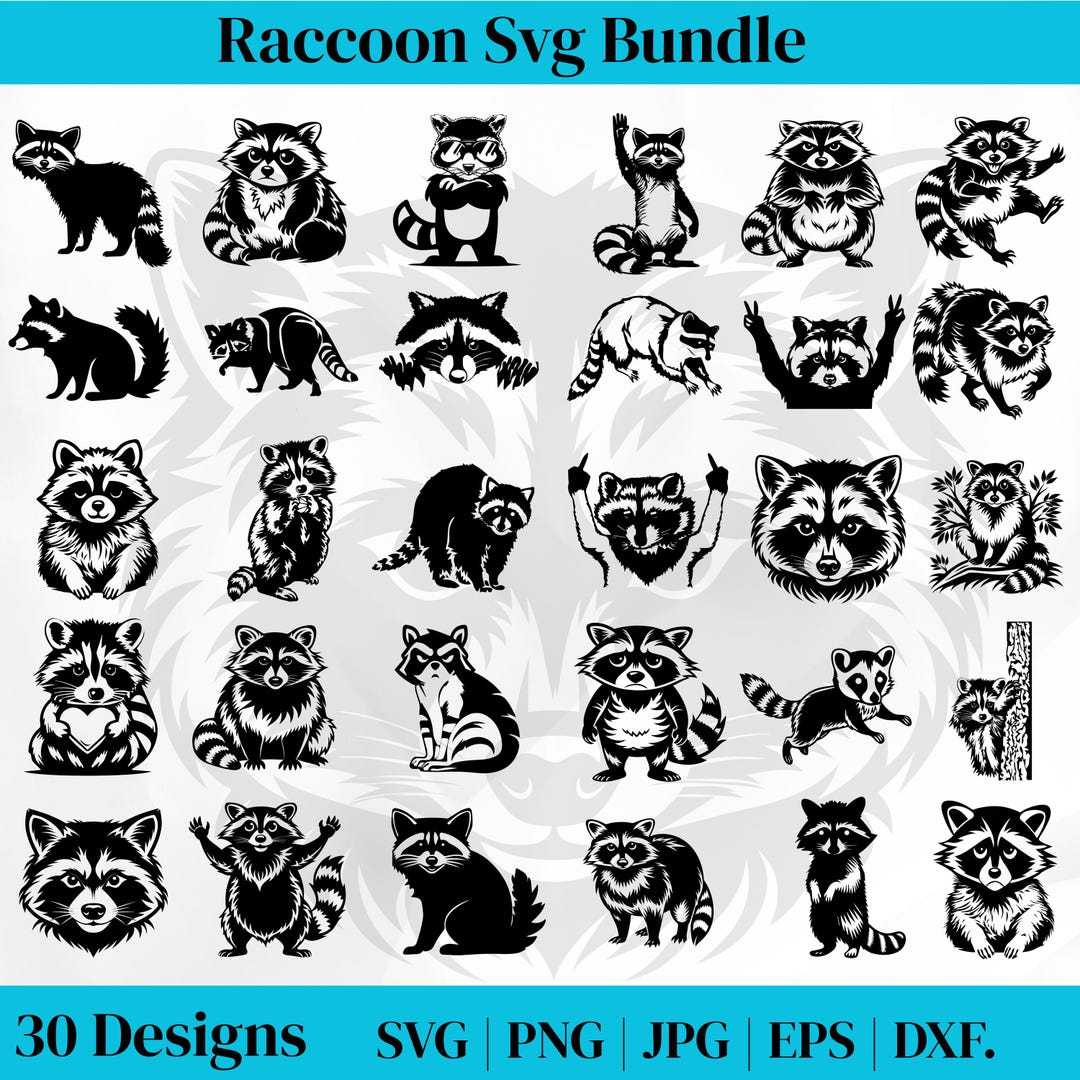 Svg Racoon Rabid Raccoon SVG Bundle: Clipart, Cut Files, and More (instant Download - Etsy