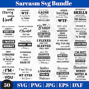 Sarcastic Quotes SVG Bundle: Funny Mom Shirt Designs (Digital Download)