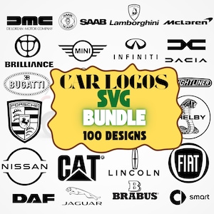 Car Logo SVG Bundle: 100+ Brands, Laser Cut Files (Digital Download