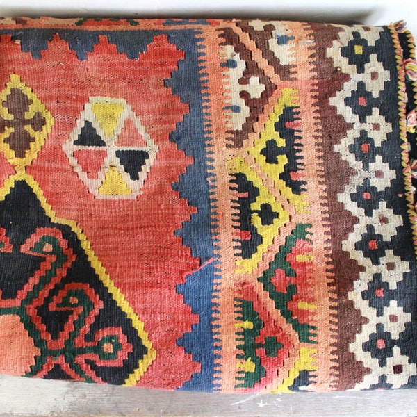 vintage wool rug 12'x4'