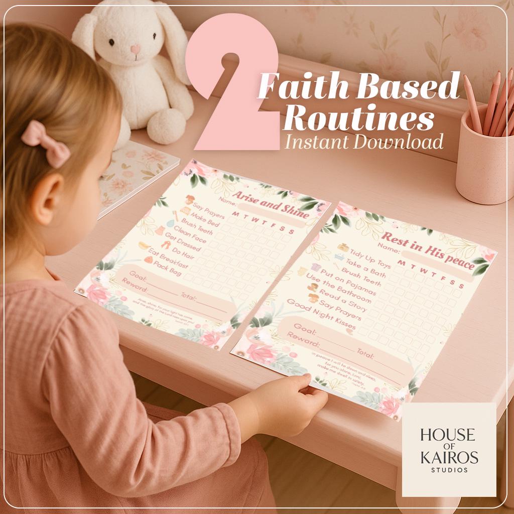 Christian Kids Routine Chart Bundle: Arise & Shine, Rest in Peace ...