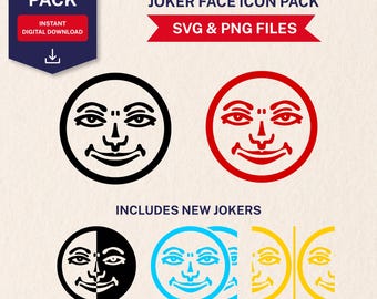 Rummikub Joker Face Icon Pack SVG PNG Transparent Background