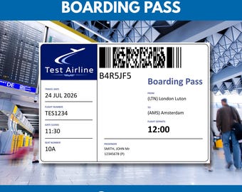 Giant Boarding Pass Canva Template | Stag Do Hen Party Airport Prank (Digital Printable)