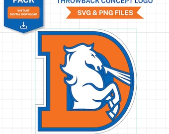 Throwback Denver Broncos D Horse Concept Logo SVG PNG Transparent Background