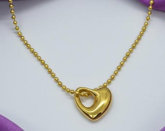 16 mm gouden harthangerketting, elegante damessieraden, dagelijks gebruik, modeontwerp, minimalistische stijl, cadeau voor haar, nu trending