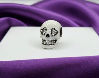 Sprankelende schedelbedel, zilveren damessieraden, cadeau voor haar, armbandaccessoire