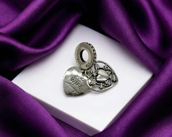 Colgante de corazón "Mi esposa siempre", joyería de plata para mujer, regalo de aniversario para ella.