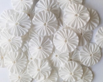 30 Solid White Fabric Yo Yos 1.5 inch Applique Quilt Pieces Yoyo Scrapbooking Embellishments