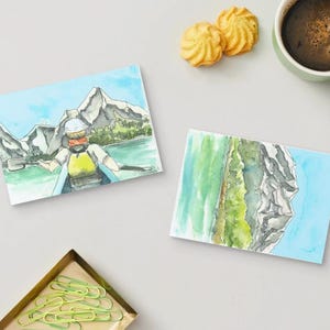 Postales de viaje a Canadá: Juego de 5 tarjetas imprimibles en acuarela / Descarga digital