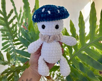 Crochet Floppy Mushroom Plushie, Handmade Mushroom Boy Stuffed Animal